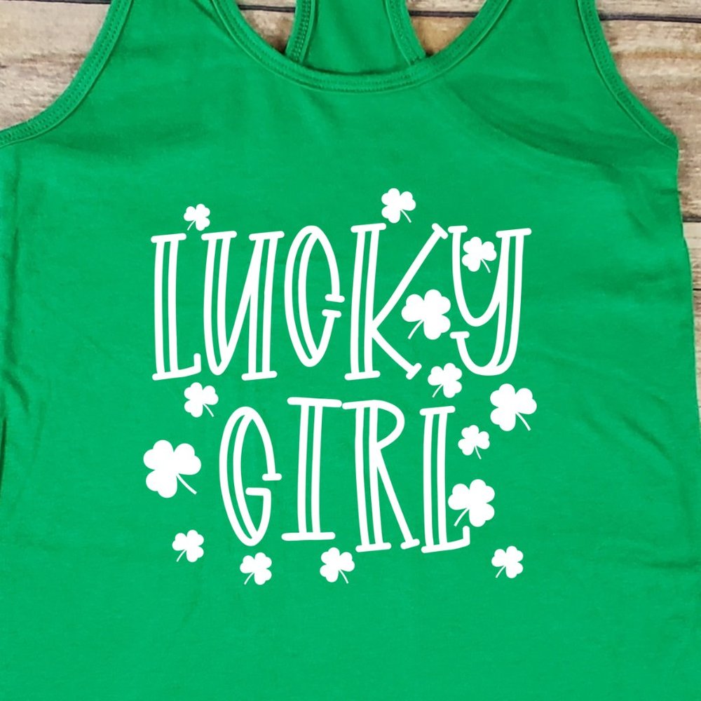 Lucky Girl - Saint Patrick's Day - Ladies fitted Tank top